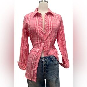 FOXCROFT -Pink Plaid Relaxed 👚 shirt